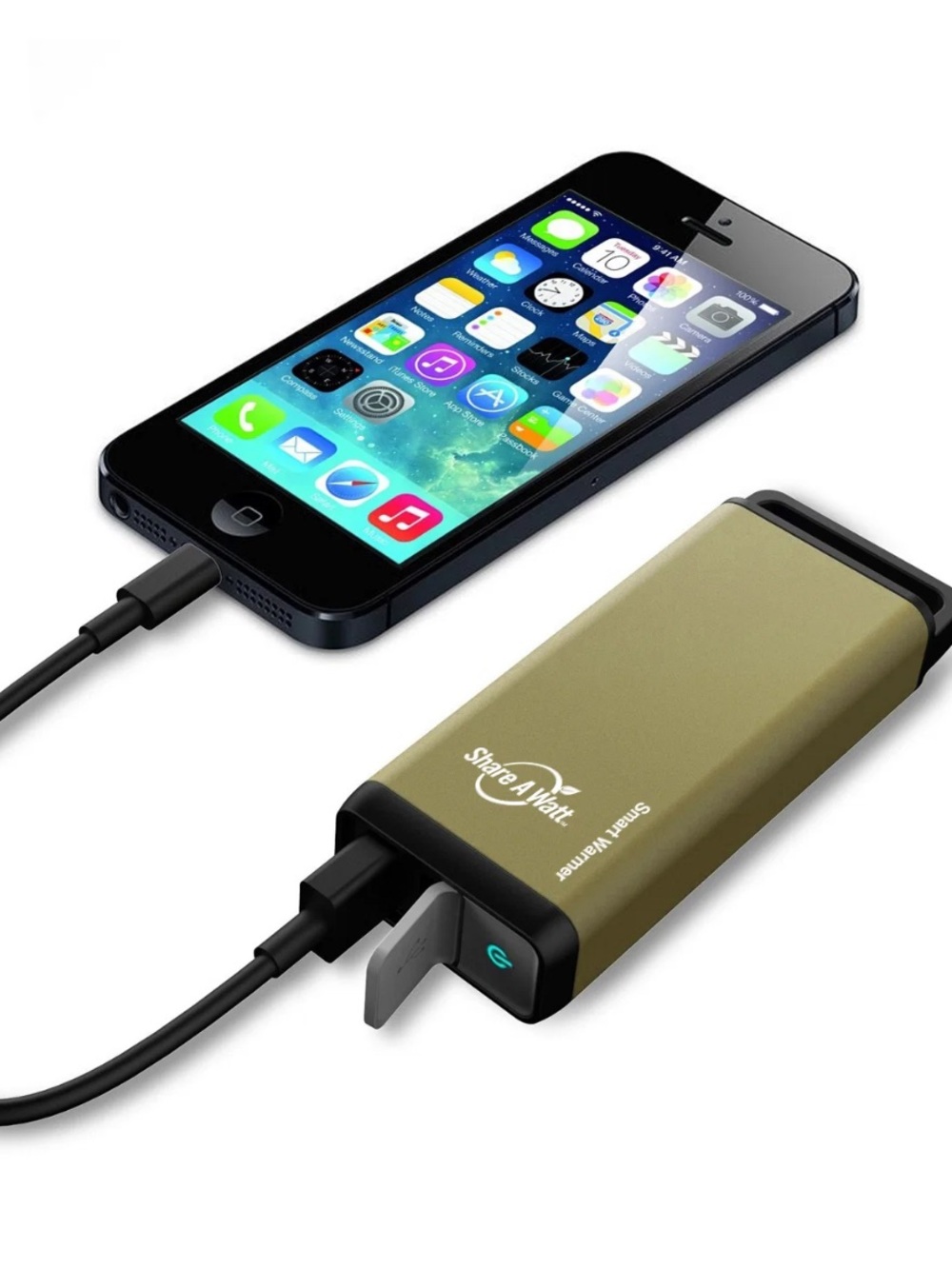 Rechargeable Pocket Warmer & Mobile Charger - Olive Green